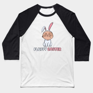 Cat in bunny costume happy easter 2021 fluffy Baseball T-Shirt